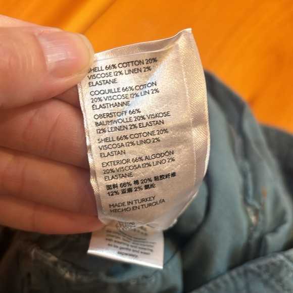 ANTHROPOLOGIE 26 Blue Zebra Print Cargo Chino Pants The Wanderer Linen Blend - Picture 10 of 10